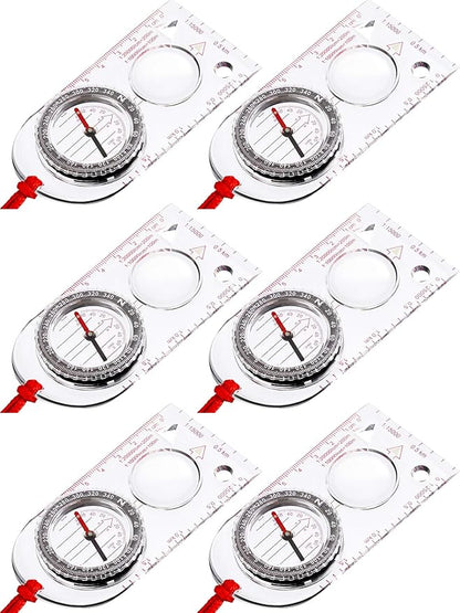 Gejoy 6 Pcs Orienteering Compass Bulk Portable Survival Compass Scout Learning by Unknown