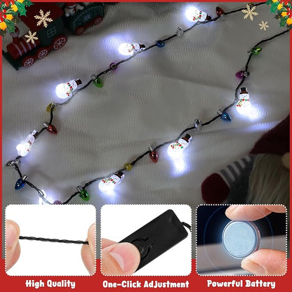 1PCS Light Up Christmas Necklace, Colorful 3 Modes Xmas Accessories - Image 3