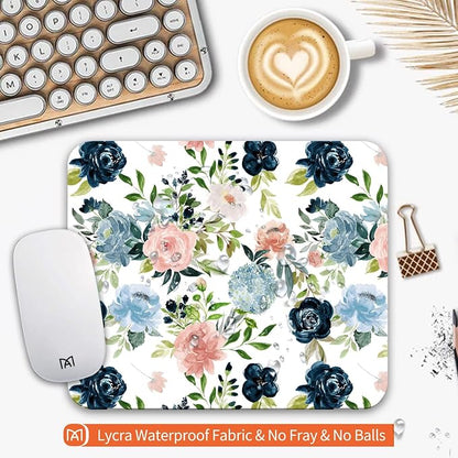 Square Mouse Pad Pretty Flowers, Personalized Premium-Textured Custom Mouse Mat - Image 3