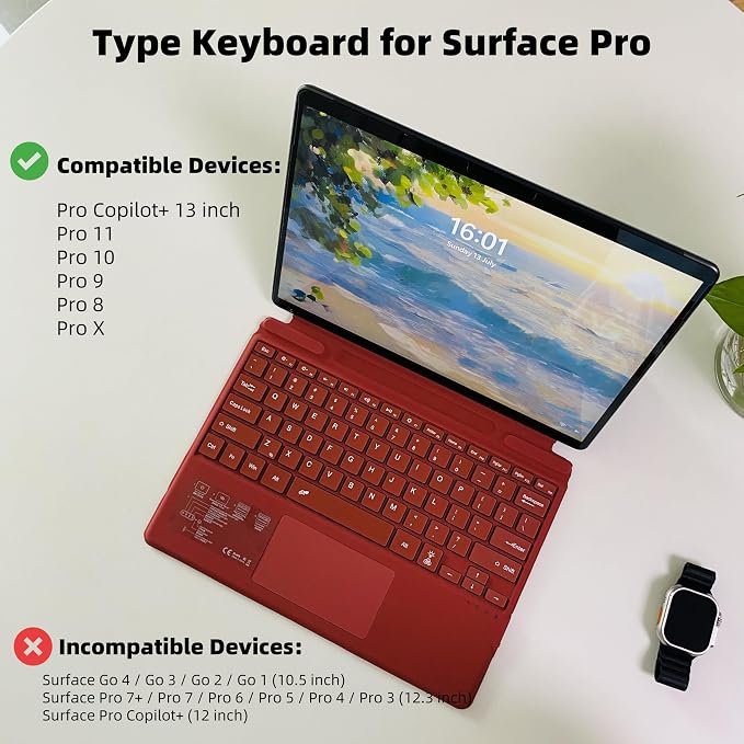 Keyboard for Microsoft Surface Pro Copilot+ / Pro 11 / Pro 10 / Pro 9 / Pro 8 / - Image 2