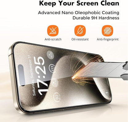 UNBREAKcable Screen Protector for iPhone 15 Pro, Shatterproof Tempered Glass - Image 5