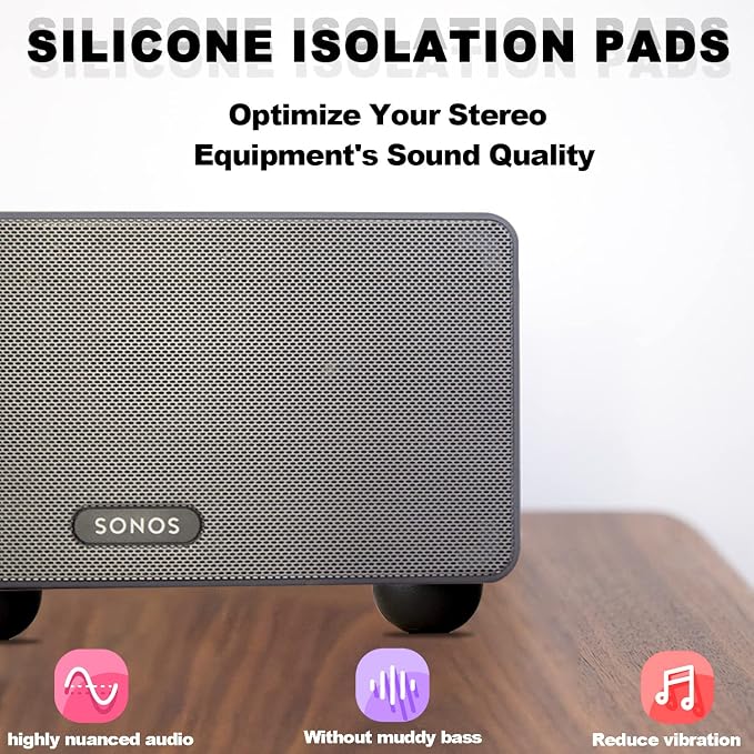 1.25" Silicone Hemisphere Bumpers Isolation Feet Rubber Non-Skid Speaker Pads - Image 3