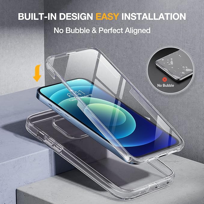 Miracase Glass Case for iPhone 12/12 Pro 6.1 inch, Upgraded Full-Body Rugged - Image 3