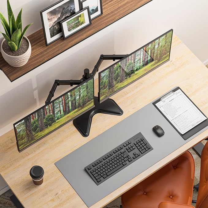 WALI Dual Monitor Stand for Desk, Monitor Stands for 2 Monitors up to 27 inch - Image 3