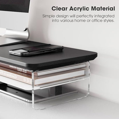 Fenge Acrylic Monitor Stand Riser, 42.5 Inches Dual Monitor Stand - Image 3