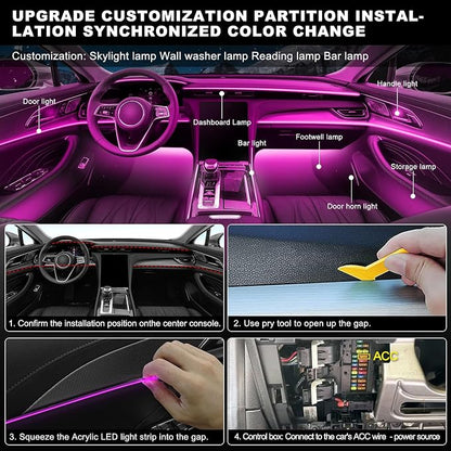 RGB Acrylic Interior Car LED Strip Light - Image 6