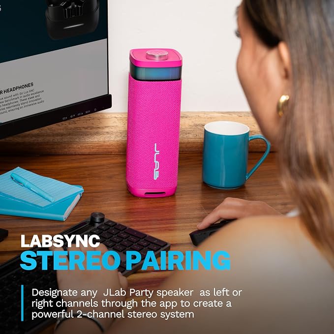 JLab JBuds Party Portable Bluetooth Speaker, 2 Full-Range Drivers + 2 Passive - Image 5