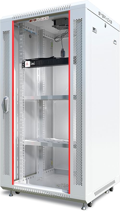 22U Wall Mount Server Rack Cabinet 24” Deep, 19” Network & AV Enclosure by SYSRACKS