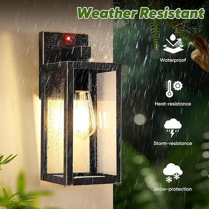2-Pack Upgraded Motion Sensor Outdoor Wall Lights, Dusk to Dawn Porch Lights - Image 5