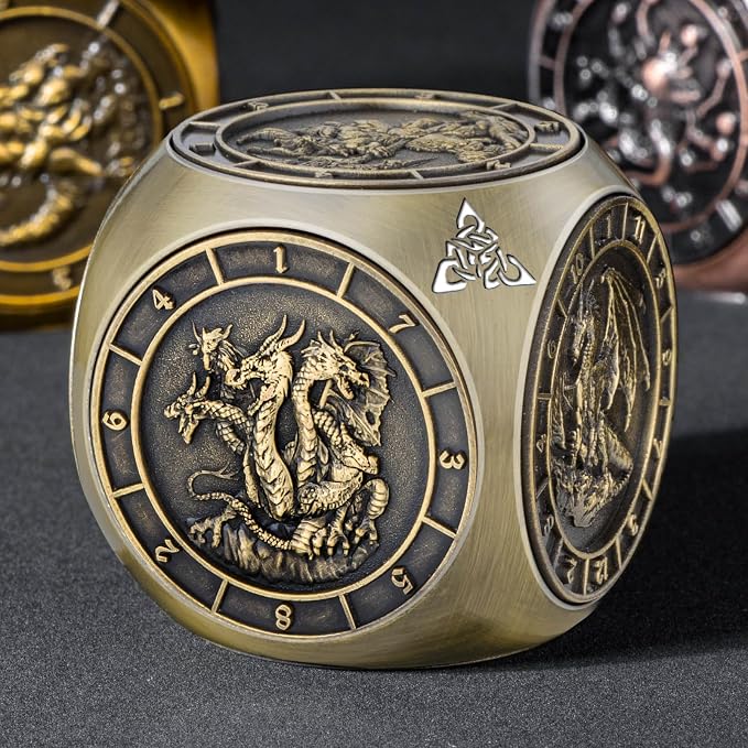 7 in 1 D6 Spinner DND Dice Set D&D, Metal Cube D and D Dice - Image 5