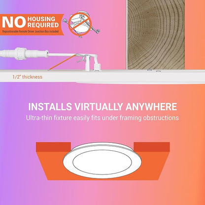 HALO 6” Smart Wi-Fi Slim Canless LED Downlight Powered by WiZ Pro, Dimmable - Image 3