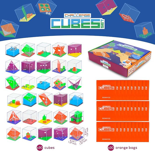 BONNYCO Brain Teaser Puzzles Cubes Kids Party Favors Pack 30 Pinata Goodie Bags - Image 2