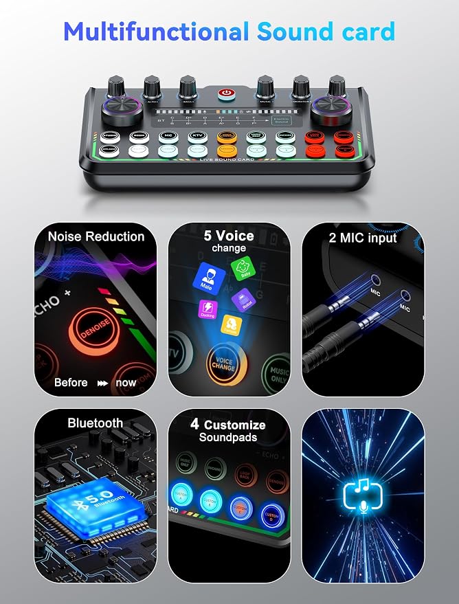 SINWE Podcast Equipment Bundle, Audio Interface - Image 5
