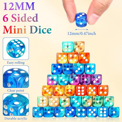 144 Pieces 12mm 6 Sided Mini Dice Set - Image 2