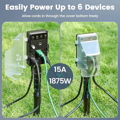 SURAIELEC Zigbee Outdoor Power Stake Timer Waterproof, 6 Outlet Power Strip - Image 5