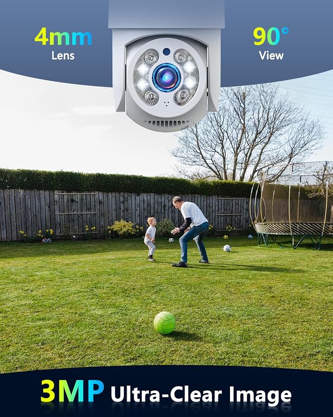 OOSSXX 2 Pack Outdoor WiFi Security Cameras 3MP, PTZ Pan Tilt - Image 8