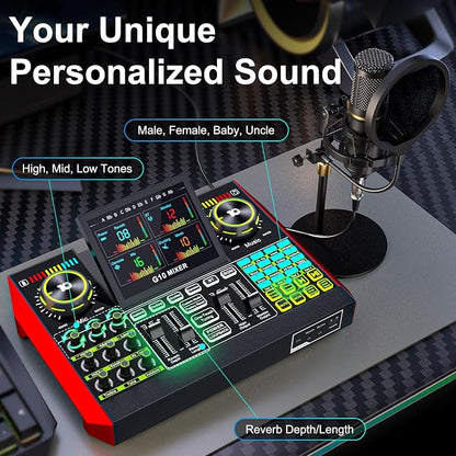 Podcast Microphone Bundle with Live Sound Card Audio Mixer, Podcast Equipment - Image 3