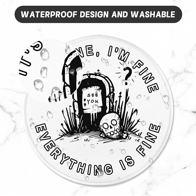 ITNRSIIET Round Mouse Pad with Stitched Edge Premium-Textured Waterproof - Image 5