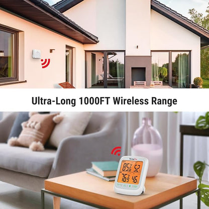 TempPro TP260B Indoor Outdoor Thermometer Wireless 1000FT Range, Digital - Image 2