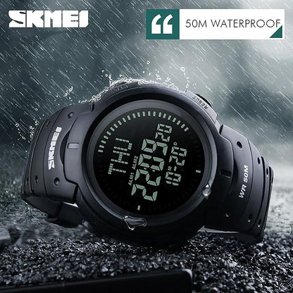 Gosasa Men’s Watch Sports Digital Compass Survival 50M Waterproof Stopwatch - Image 4
