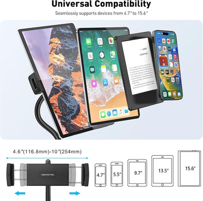 AboveTEK iPad Holder for Bed, Adjustable Tablet Bed Stand Mount, 360° - Image 5