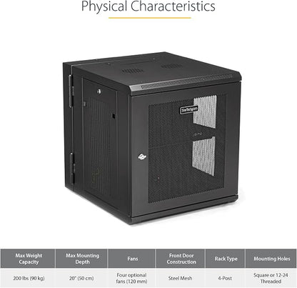 StarTech.com 4-Post 12U Wall Mount Network Cabinet - Image 4