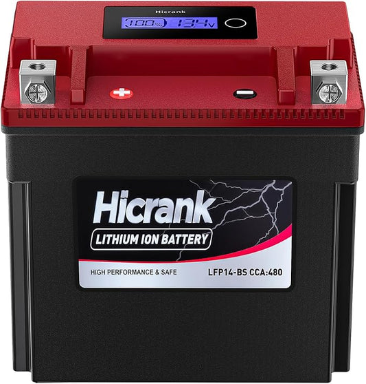 YTX14-BS/YTX14H/GYZ16H Lithium 12.8V 8Ah 480CCA LiFePO4 Motorcycle Battery by HighCrankingPower