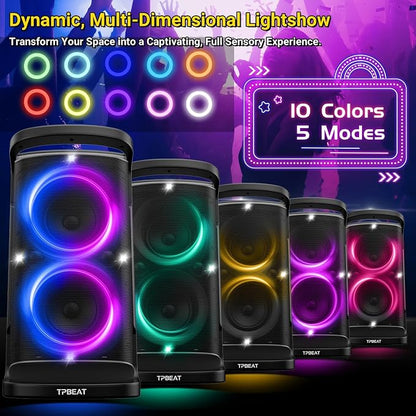 Portable Bluetooth Speaker: 160W Peak Powerful Loud Sound Deep Bass Wireless - Image 3