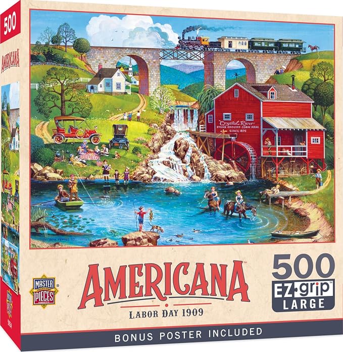 MasterPieces - 500 Piece Jigsaw Puzzle, Large EZ Grip Shapes, Labor Day by MasterPieces
