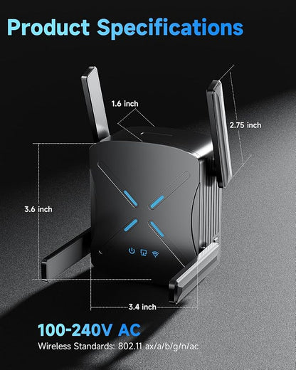 2026 WiFi Extender, New Gen Wi-Fi 6 Signal Booster Range up to 18, 888 sq.ft - Image 7