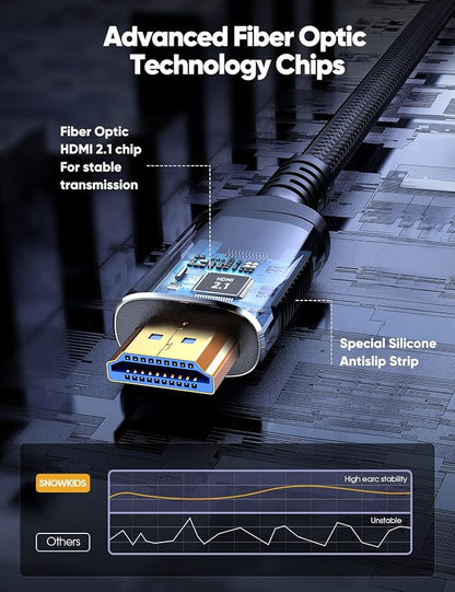 Snowkids 8K HDMI Fiber Optic Cable Long 2.1 100FT/30M, Unidirectional 48Gbps - Image 3