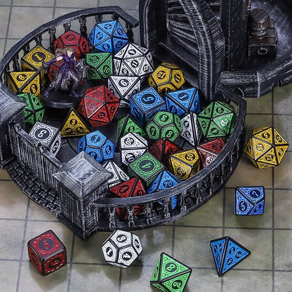 CiaraQ Polyhedral Dice with 5 Pouches, 5 Sets of Retro Dice - Image 7