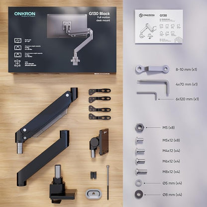 ONKRON Heavy Duty Monitor Arm for 17-57 Inch Screen up to 59.4 lbs, Ultrawide - Image 7