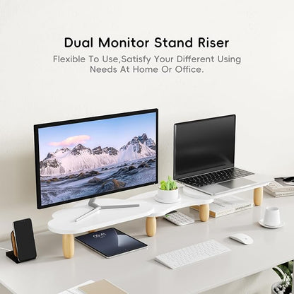 Dual Monitor Stand Riser, Rainbow Cloud Desktop Computer Stand - Image 2