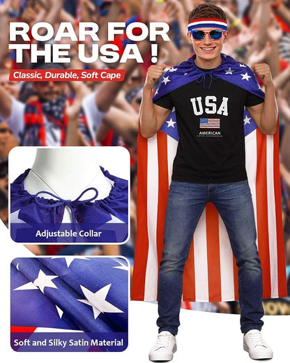250 Year Wearable American Flag Cape Costume Set 250th Anniversary Merchandise - Image 2