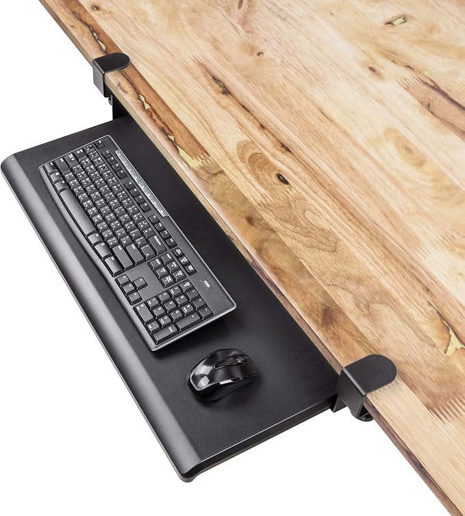 EHO Clamp-On Retractable Adjustable Keyboard Tray, Under Desk Ergonomic by EHOPrime