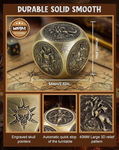 Kabinka Spinner Dice for 7 in 1 DND Dice Set, Unique Metal Dice for Dungeons - Image 6