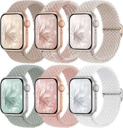 6 Pack Braided Stretchy Bands Compatible by KnossenWatchBand