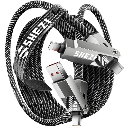 SHEZI Nylon Braided 4 in 1 USB C Cable 60W 10FT Compatible by SHEZI