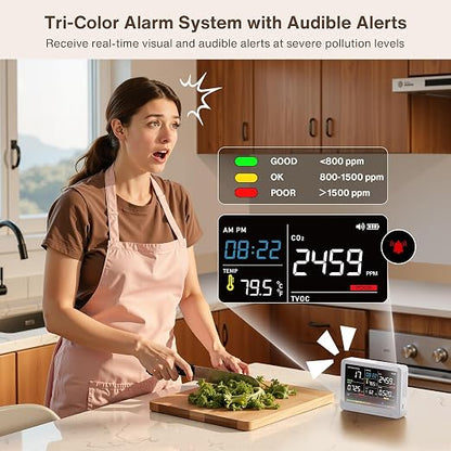 Professional 16 in 1 Air Quality Monitor Indoor 10h Battery & 5.5" Display 9 - Image 5