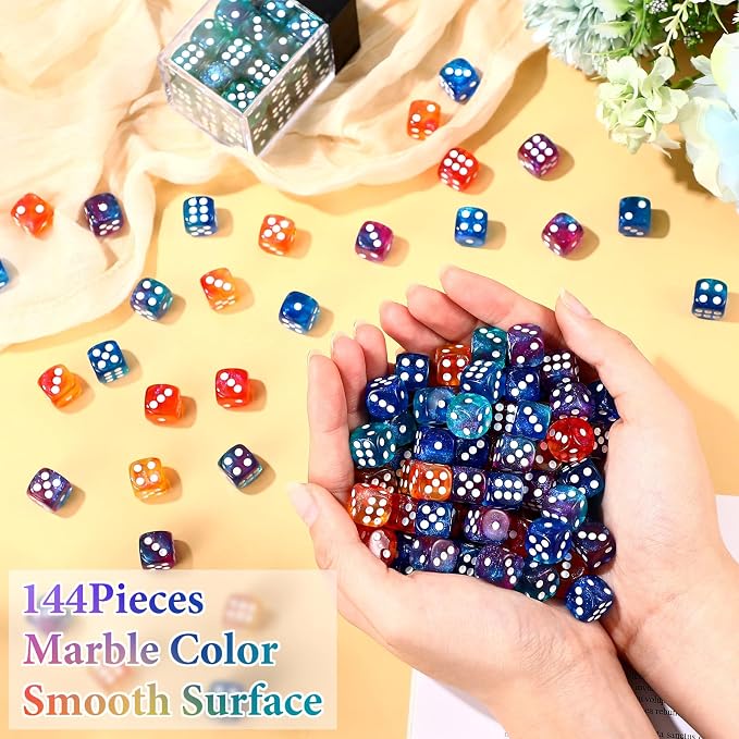 144 Pieces 12mm 6 Sided Mini Dice Set - Image 6