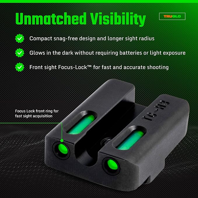 Truglo TFX PRO Handgun Sight, Glowing Shock Proof Tritium and Fiber Optic Night - Image 3