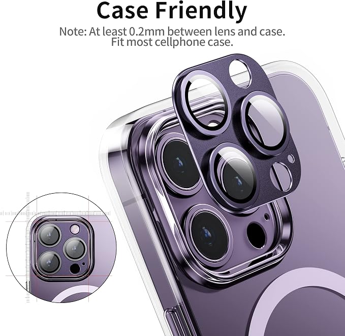 Camera Lens Protector for iPhone 14 Pro/iPhone 14 Pro Max, Alloy Metal Camera - Image 5