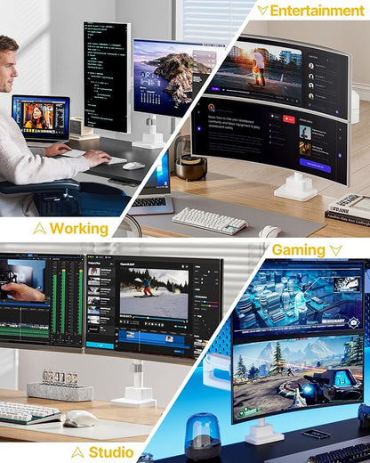 monTEK Dual Monitor Arm for up to 57" and 59.4 lbs Ultrawide Screen, Aluminum - Image 7