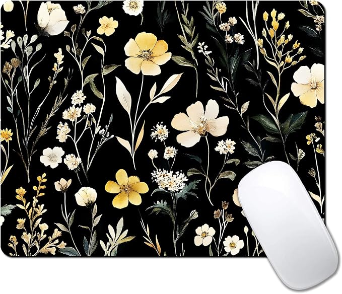 Wildflowers Aesthetic Floral Custom Mouse Pad by IMAYONDIA