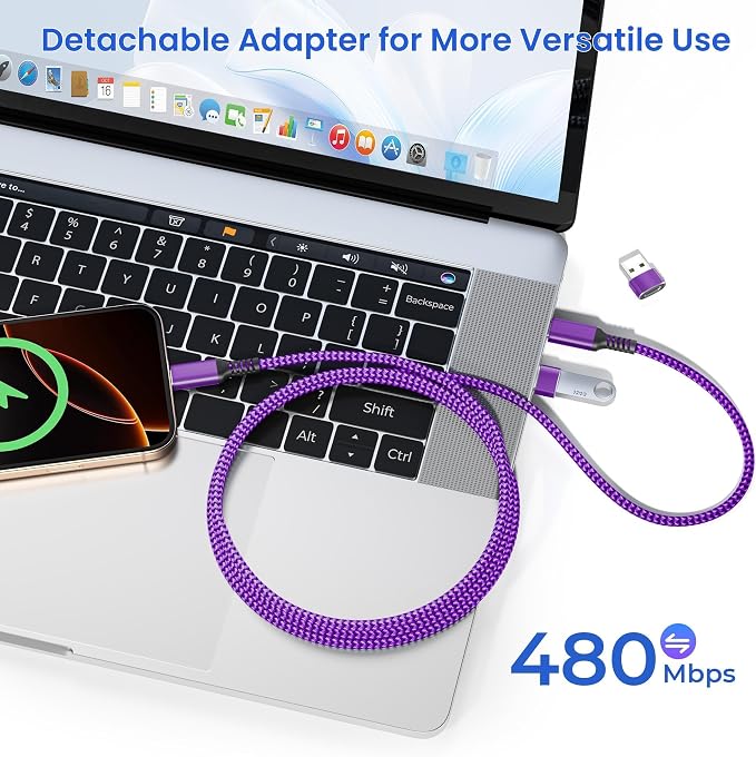 Elebase USB Type C to C 100W Cable 3.3FT - Image 5