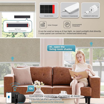 SmartWings Motorized 100% Blackout Shades Blinds, Custom Size, Cordless Window - Image 2