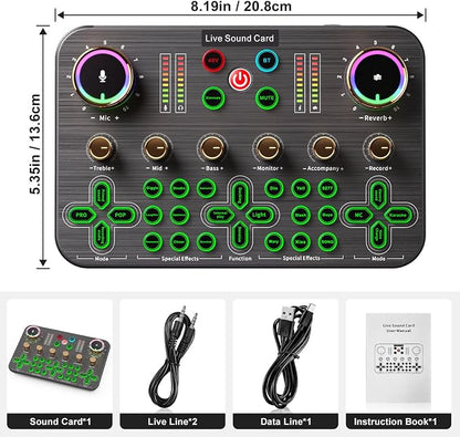 Facmogu K600 Gaming Audio Mixer, Streaming Audio Mixer - Image 7