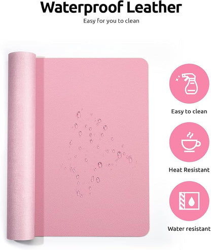YSAGi Leather Desk Pad Protector, Large Mouse Pad, Non-Slip PU Leather Desk - Image 4
