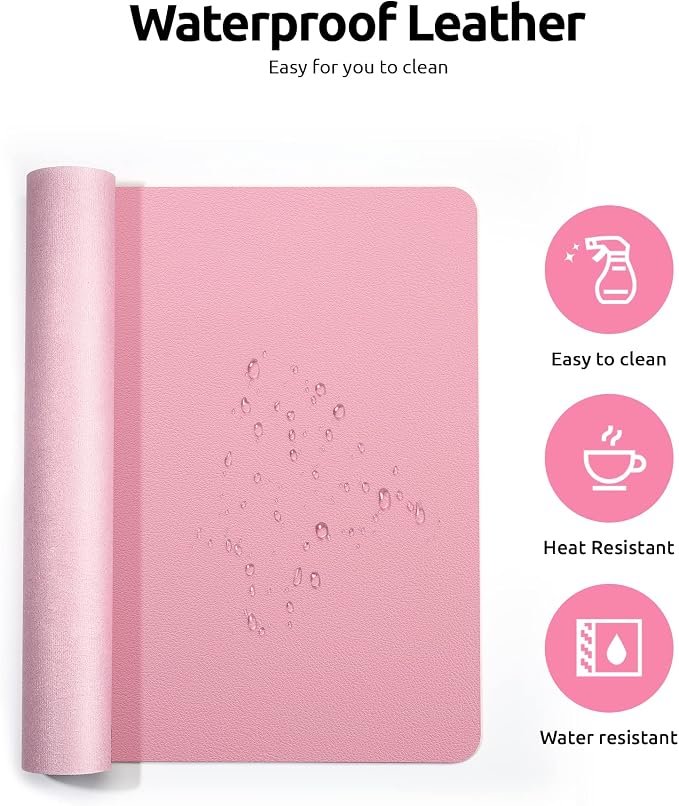 YSAGi Leather Desk Protector, Office Mat, Large Mouse Mat, Non-Slip PU Leather - Image 4